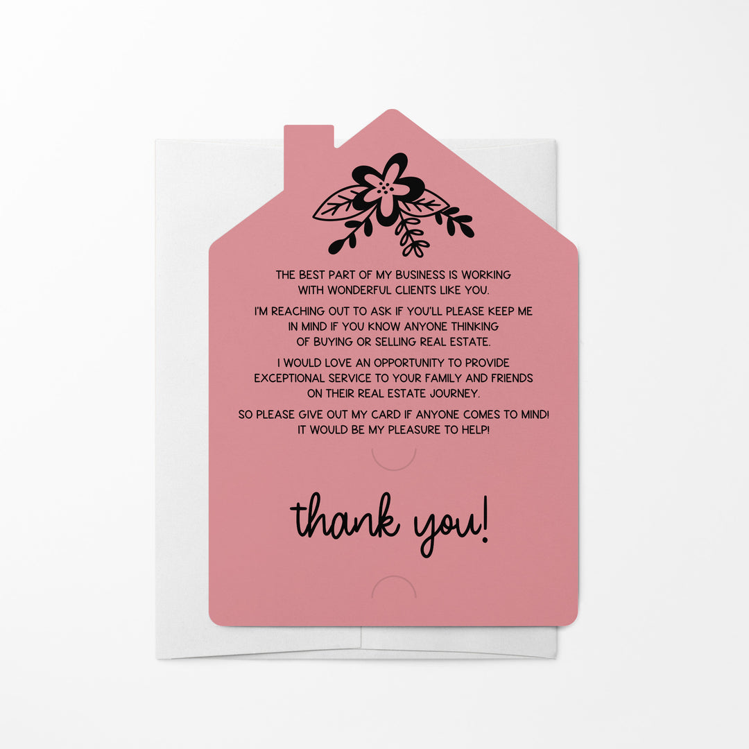 Set of Your Referrals Make My Business Bloom Real Estate Agent Mailers | Envelopes Included | M30-M001 Mailer Market Dwellings