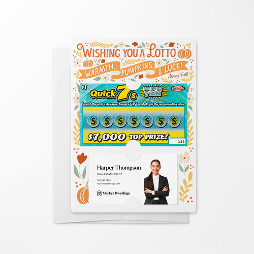 Wishing You A Lotto Warmth, Pumpkins, & Luck Happy Fall | Lotto Mailers with Envelopes Mailer Market Dwellings