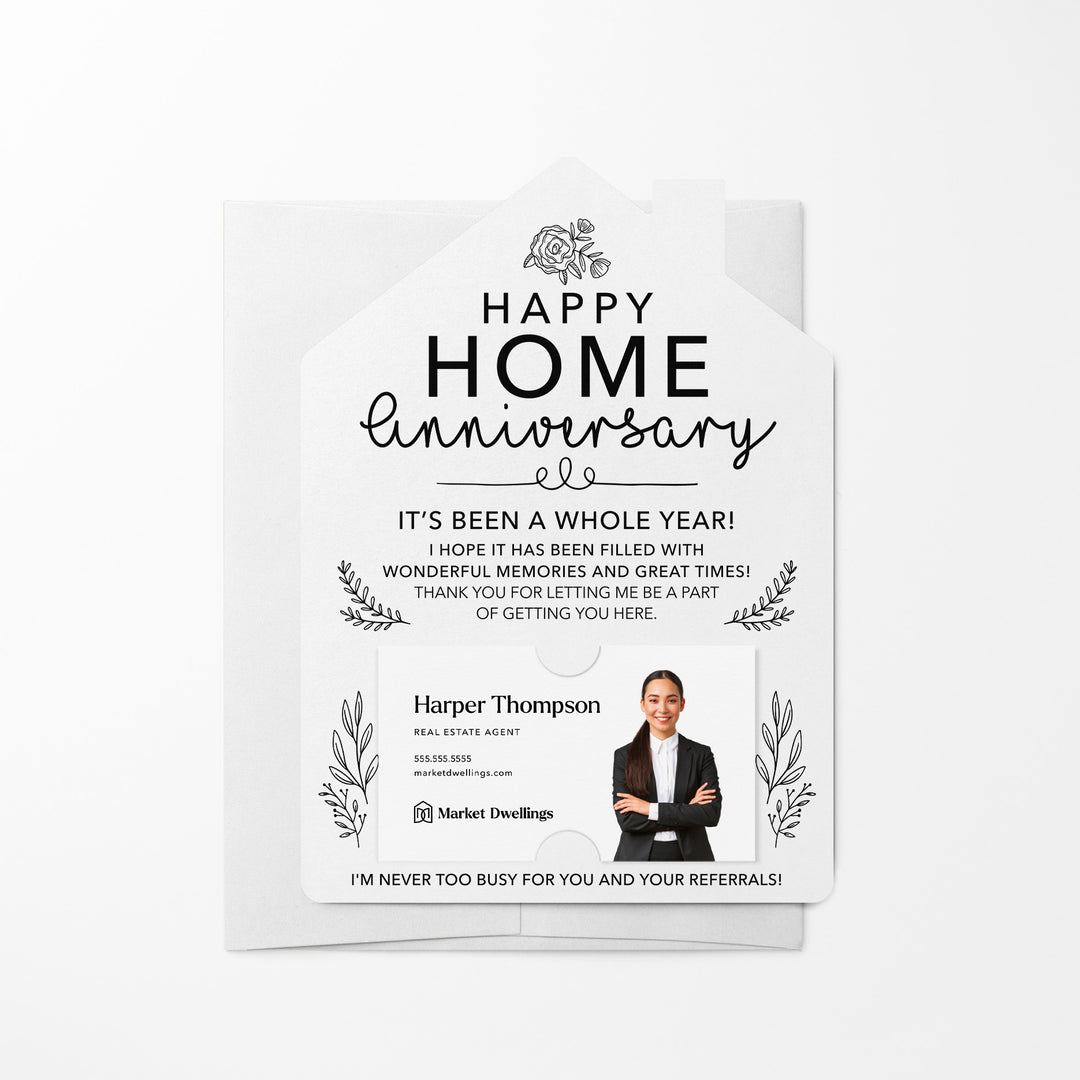Set of Home Anniversary Real Estate Mailers | Envelopes Included | M34-M001