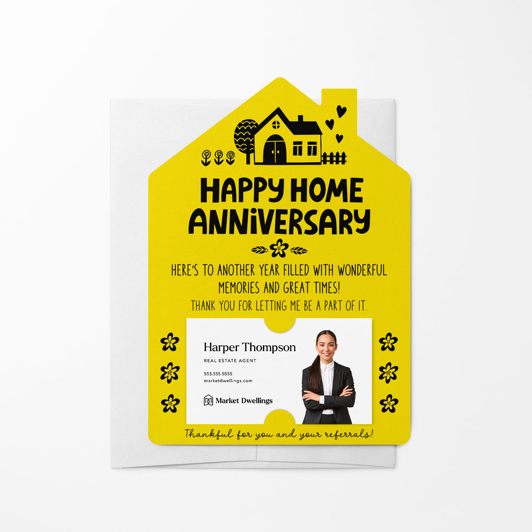 Set of Happy Home Anniversary Mailers | Envelopes Included | M36-M001 Mailer Market Dwellings LEMON