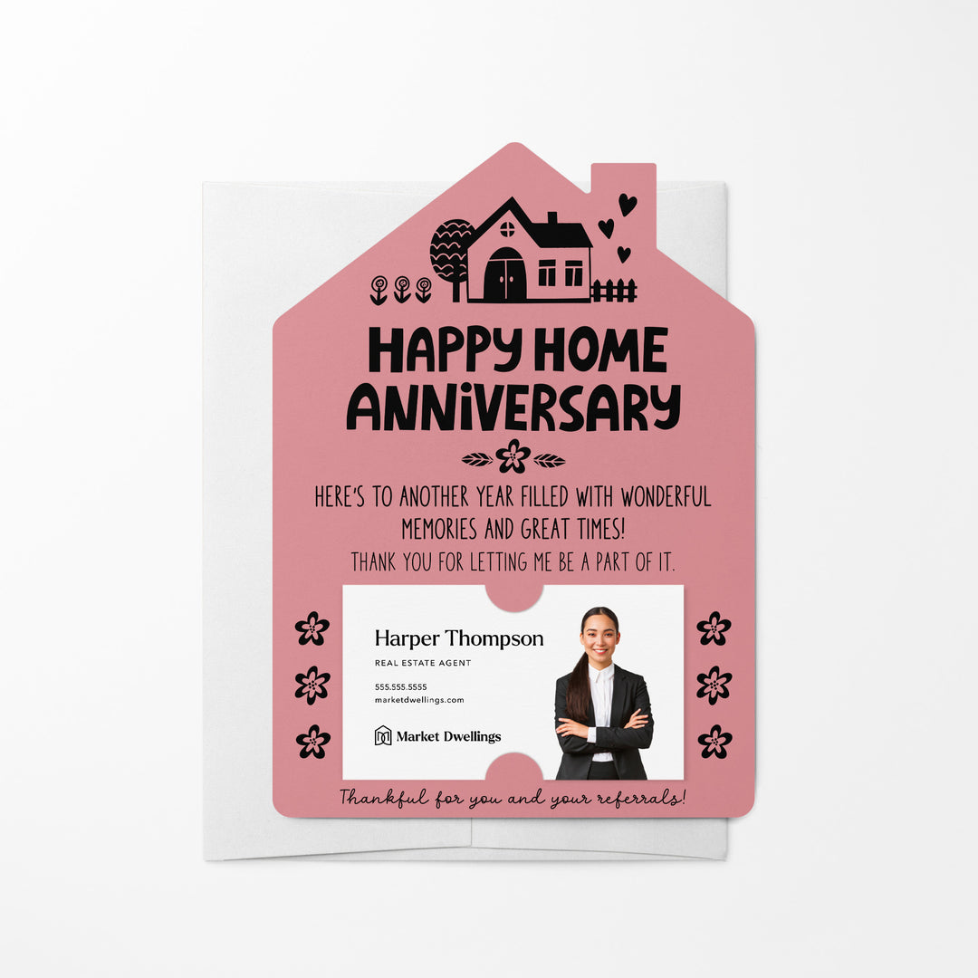 Set of Happy Home Anniversary Mailers | Envelopes Included | M36-M001 Mailer Market Dwellings LIGHT PINK