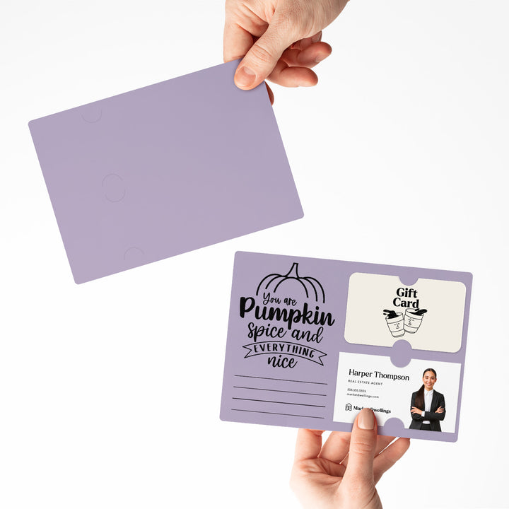 Set of "You Are Pumpkin Spice & Everything Nice" Gift Card & Business Card Holder Mailers | Envelopes Included | M38-M008