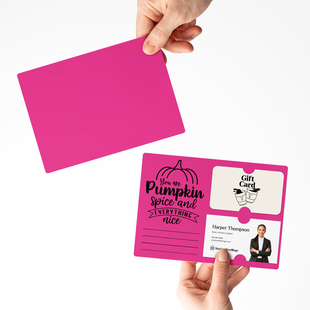 Set of "You Are Pumpkin Spice & Everything Nice" Gift Card & Business Card Holder Mailers | Envelopes Included | M38-M008