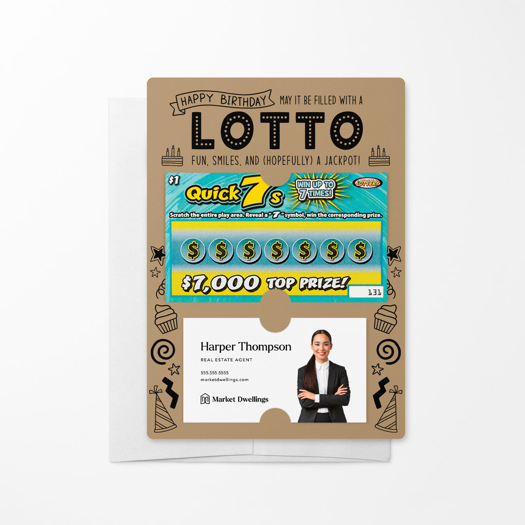 Set of Happy Birthday Lotto Mailers | Envelopes Included Mailer Market Dwellings KRAFT