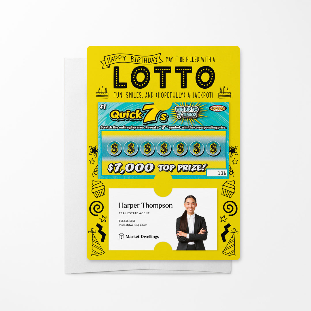 Set of Happy Birthday Lotto Mailers | Envelopes Included Mailer Market Dwellings LEMON