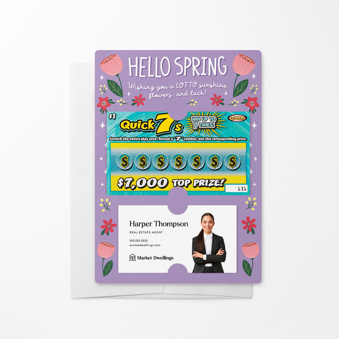 Set of Hello Spring! Wishing You A Lotto Sunshine, Flowers, And Luck! Lotto Mailers | Envelopes Included Mailer Market Dwellings