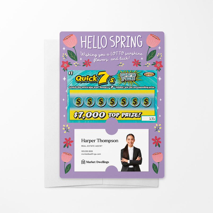 Set of Hello Spring! Wishing You A Lotto Sunshine, Flowers, And Luck! Lotto Mailers | Envelopes Included Mailer Market Dwellings