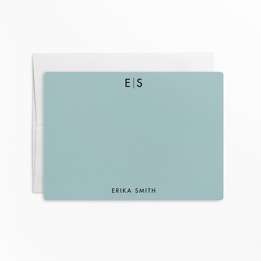 Customizable | Set of Stationery Notecards | Envelopes Included | M5-M006 Mailer Market Dwellings LIGHT BLUE