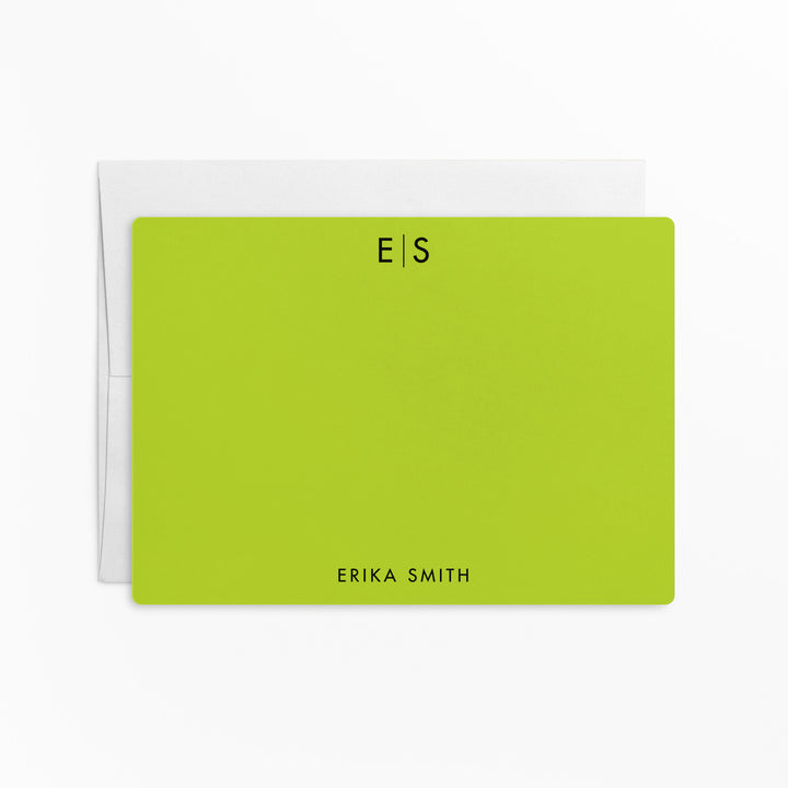 Customizable | Set of Stationery Notecards | Envelopes Included | M5-M006 Mailer Market Dwellings GREEN APPLE