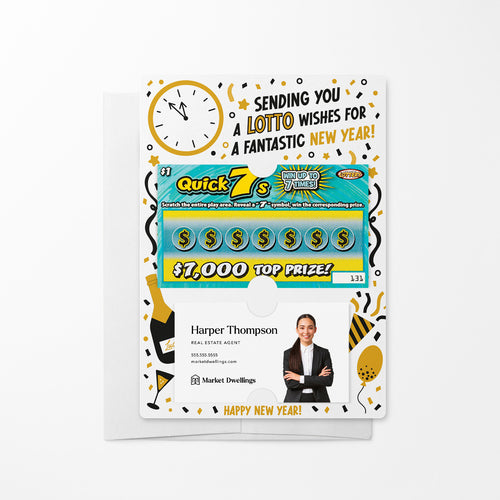 Sending you a LOTTO of Wishes for a Fantastic New Year! | Lotto Mailers with Envelopes Mailer Market Dwellings