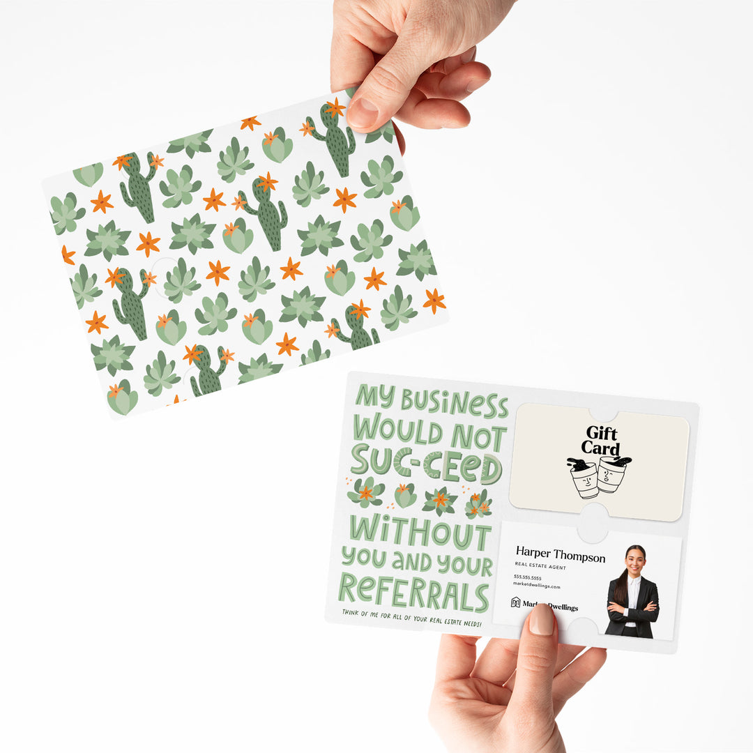 My Business Would Not SUC-CEED Without You Gift Card & Business Card Holder Mailers | Envelopes Included | M64-M008 Mailer Market Dwellings