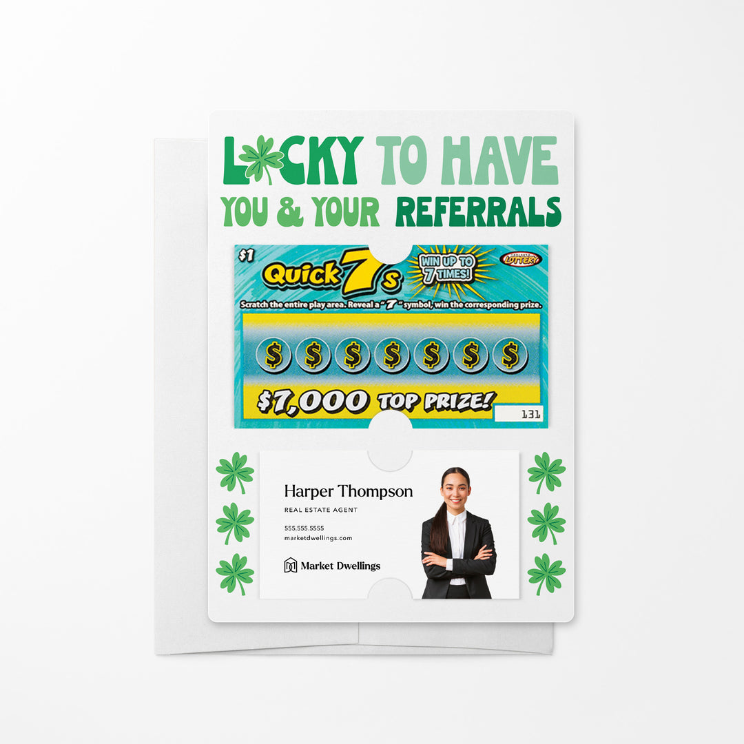 Set of Lucky To Have You And Your Referrals | Lotto Mailers | Envelopes Included Mailer Market Dwellings WHITE
