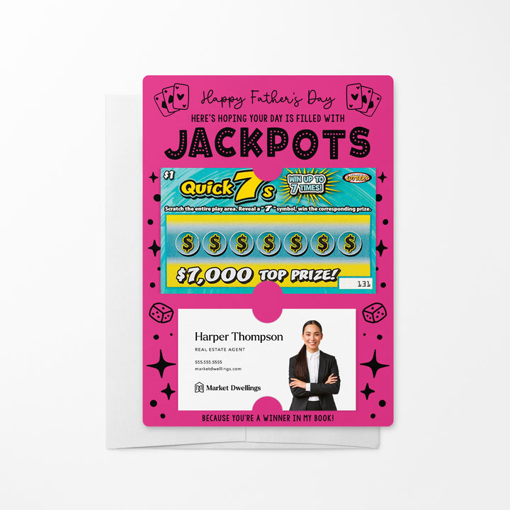 Set of Happy Father's Day Lotto Mailers | Envelopes Included Mailer Market Dwellings RAZZLE BERRY