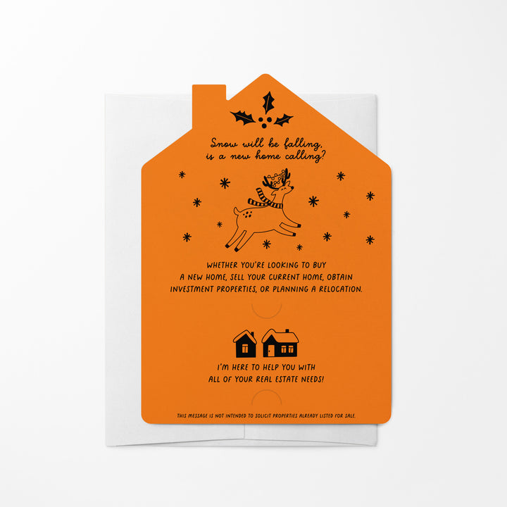 Set of Consider Me Your Real Estate Rudolph: Lighting The Way To Your Dream Home. | Christmas Winter Mailers | Envelopes Included | M81-M001 Mailer Market Dwellings