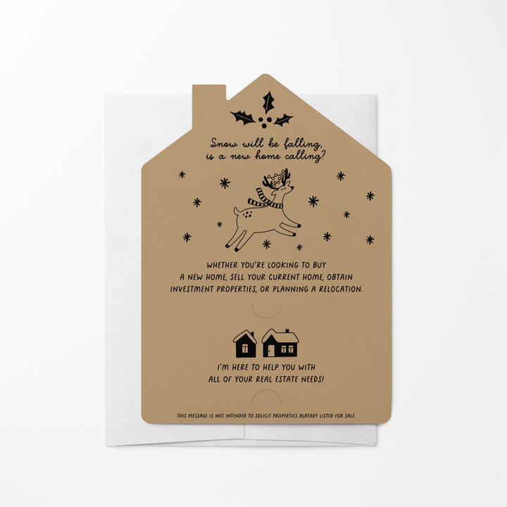 Set of Consider Me Your Real Estate Rudolph: Lighting The Way To Your Dream Home. | Christmas Winter Mailers | Envelopes Included | M81-M001 Mailer Market Dwellings