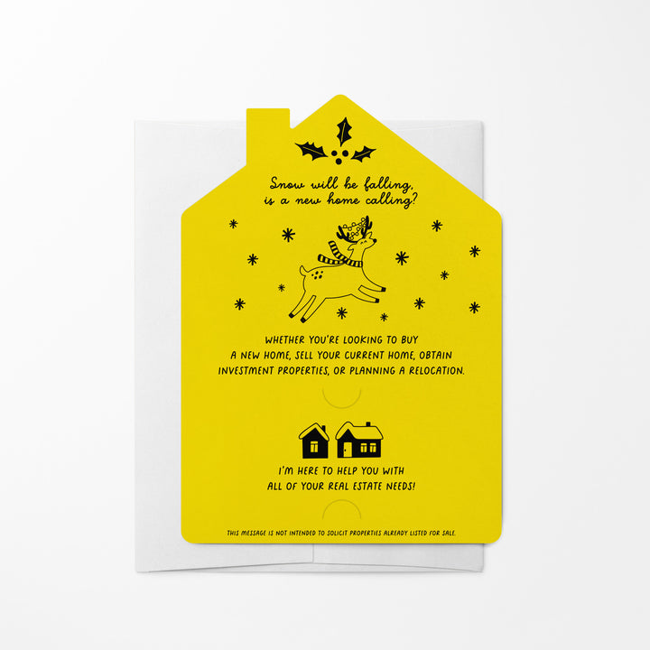 Set of Consider Me Your Real Estate Rudolph: Lighting The Way To Your Dream Home. | Christmas Winter Mailers | Envelopes Included | M81-M001 Mailer Market Dwellings