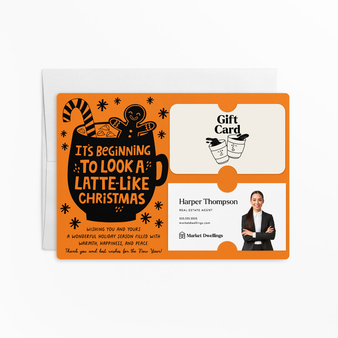 Set of It's Beginning To Look Latte-Like Christmas | Christmas Mailers | Envelopes Included | M84-M008 Mailer Market Dwellings CARROT
