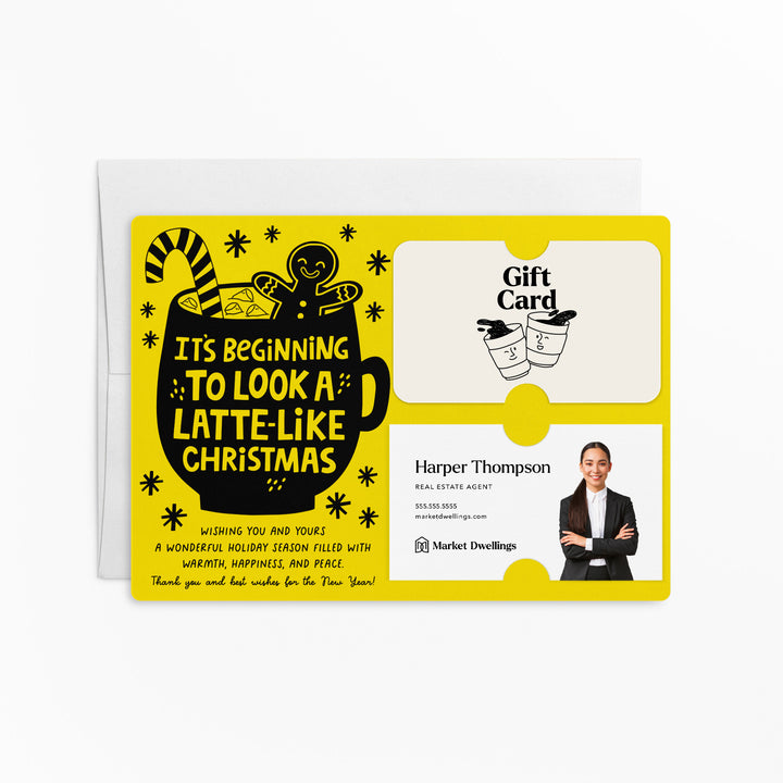 Set of It's Beginning To Look Latte-Like Christmas | Christmas Mailers | Envelopes Included | M84-M008 Mailer Market Dwellings LEMON