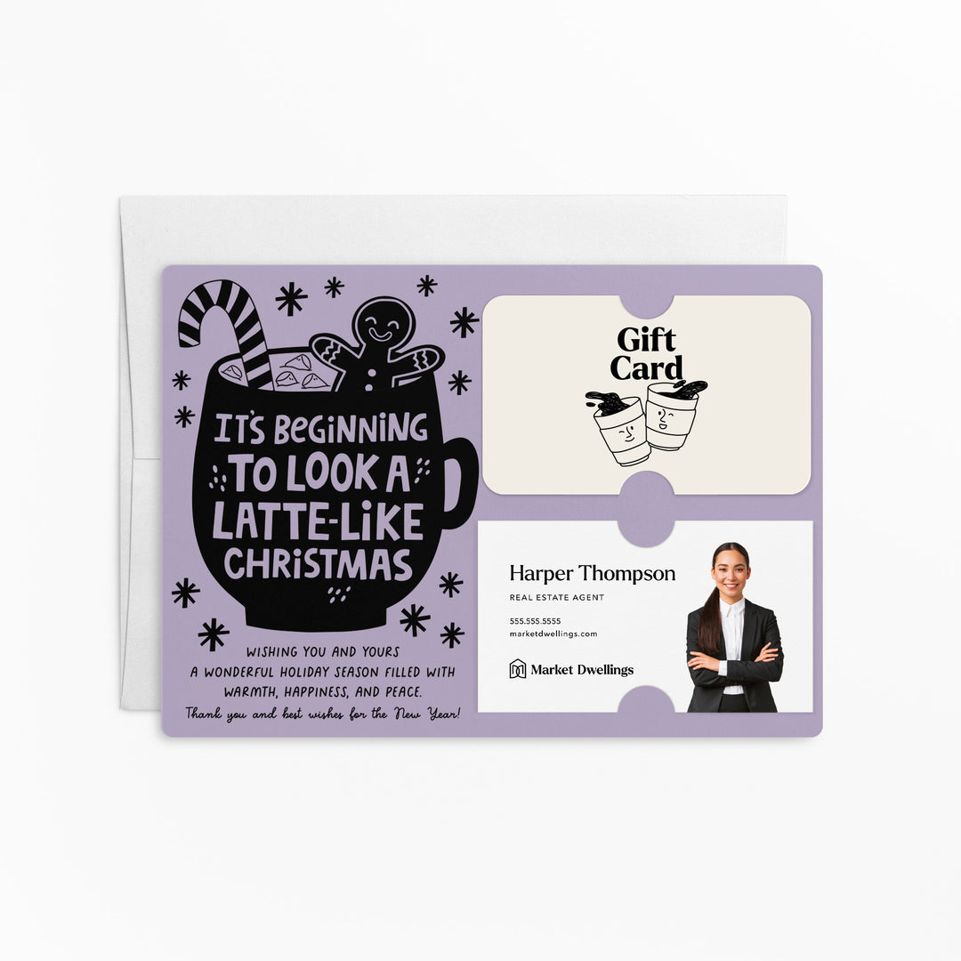 Set of It's Beginning To Look Latte-Like Christmas | Christmas Mailers | Envelopes Included | M84-M008 Mailer Market Dwellings LIGHT PURPLE