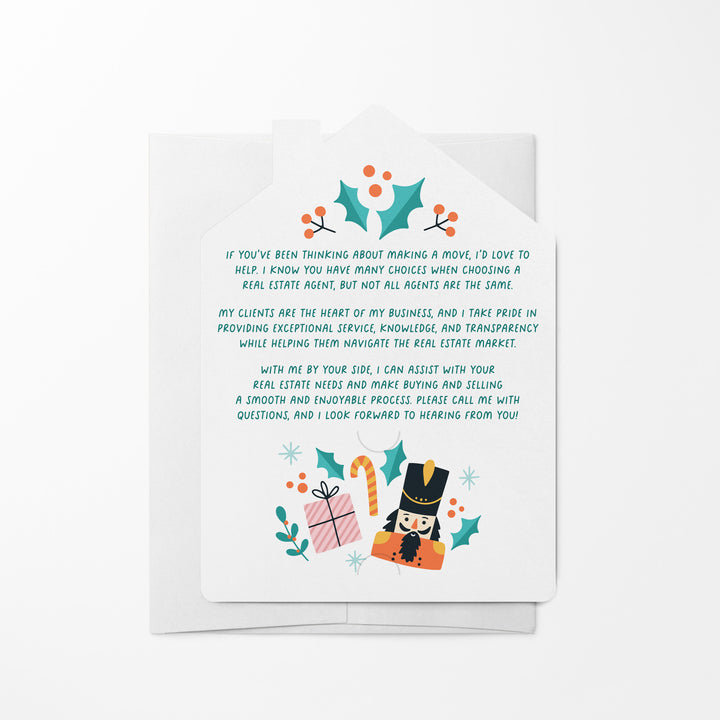 Set of Nuts About Real Estate, Let Me Take A Crack At Helping You Buy Or Sell A Home. | Christmas Winter Mailers | Envelopes Included | M86-M001 Mailer Market Dwellings