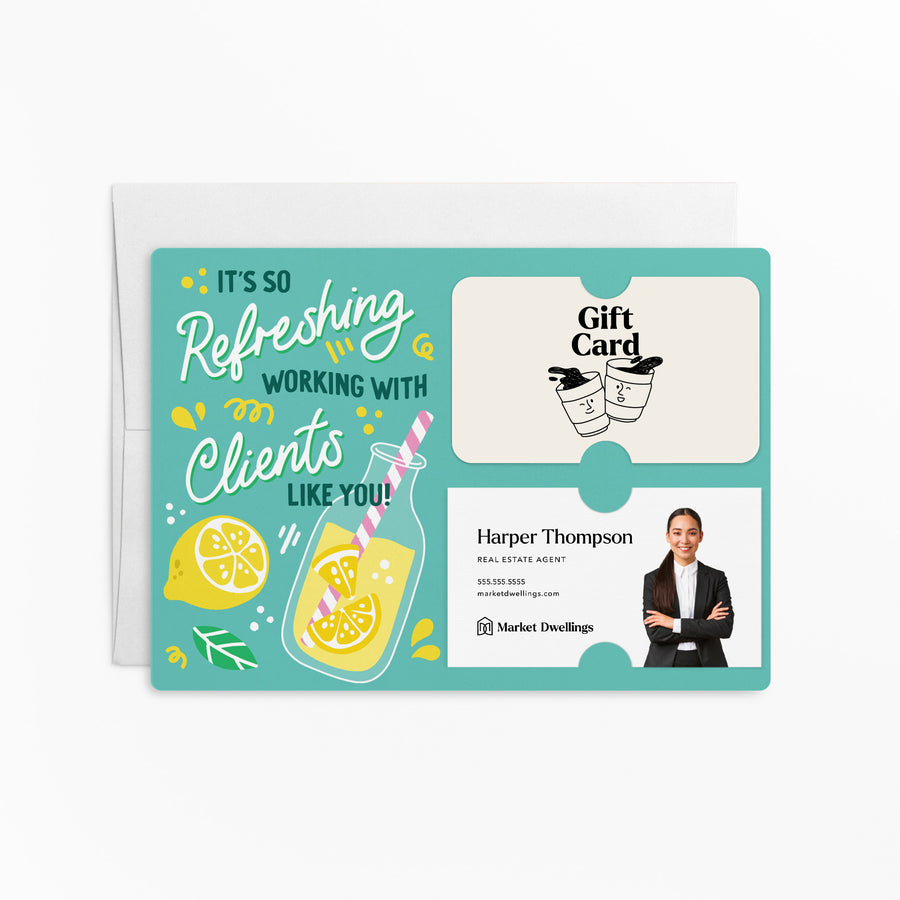 Set of It's So Refreshing Working With Clients Like You! | Summer Mailers | Envelopes Included | M93-M008-AB Mailer Market Dwellings SEAFOAM
