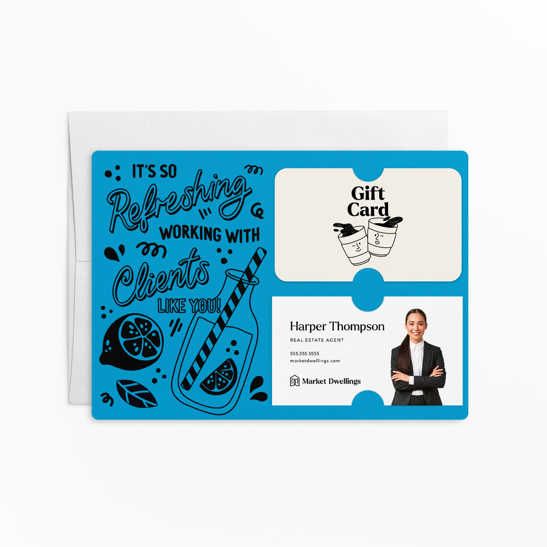 Set of It's So Refreshing Working With Clients Like You! | Summer Mailers | Envelopes Included | M94-M008 Mailer Market Dwellings ARCTIC