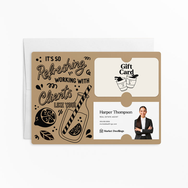 Set of It's So Refreshing Working With Clients Like You! | Summer Mailers | Envelopes Included | M94-M008 Mailer Market Dwellings KRAFT