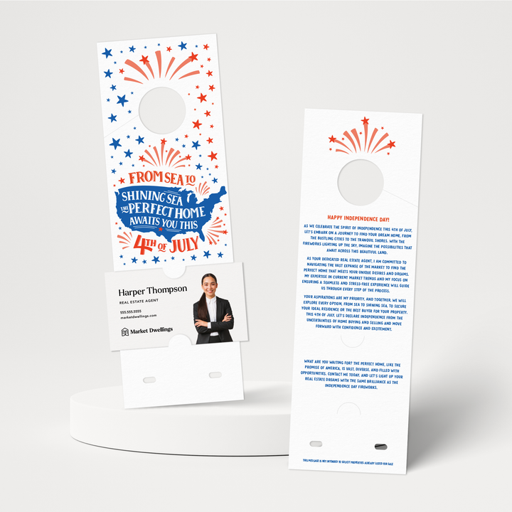 From Sea To Shining Sea, The Perfect Home Awaits You This 4th Of July | 4th Of July Door Hangers | 23-DH004 Holiday Door Hanger Market Dwellings