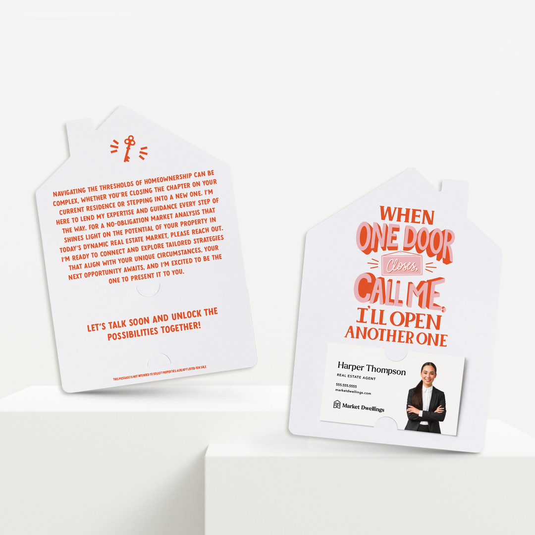 Set of When One Door Closes, Call Me, I’ll Open Another One. | Mailers | Envelopes Included | M268-M001-AB Mailer Market Dwellings TOMATO RED  