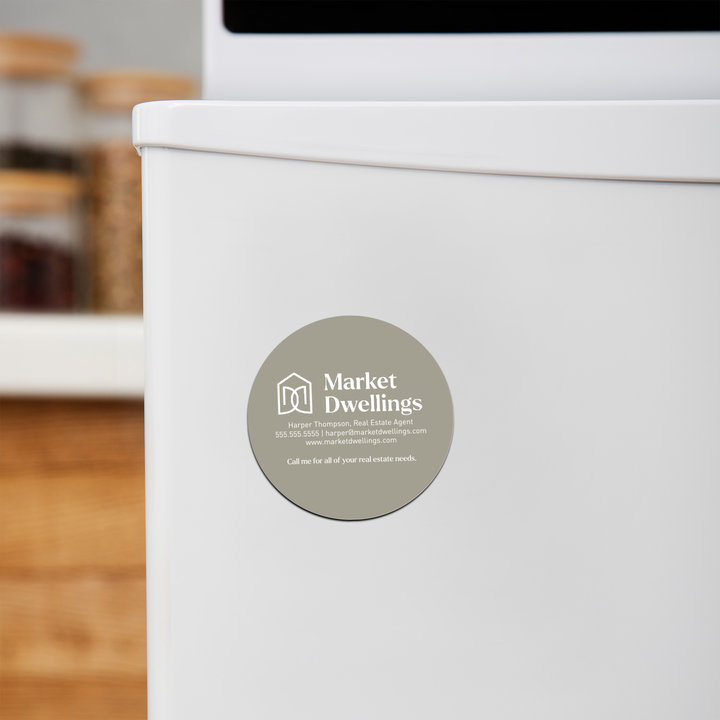 Customizable | Logo Circle Magnets | DSM-23 Magnet Market Dwellings