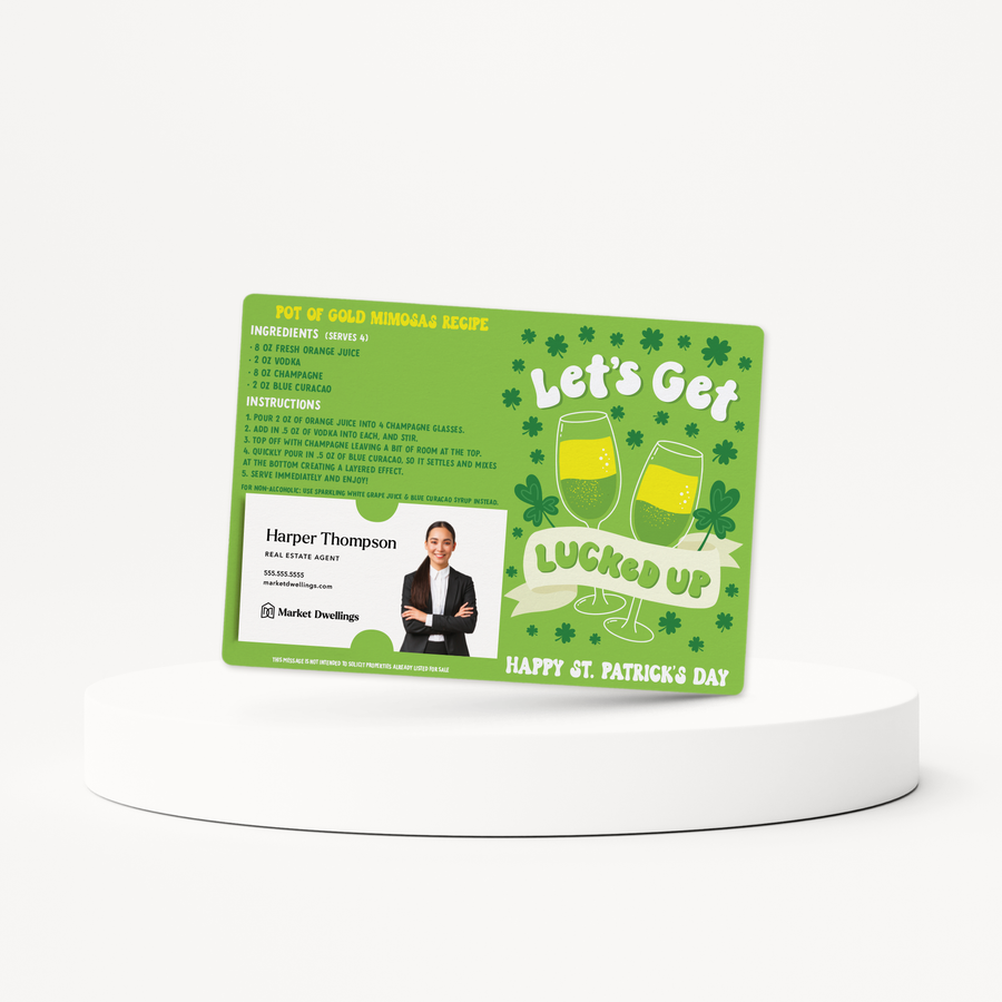 Set of Pot Of Gold Mimosas Recipe | St. Patrick's Day Mailers | Envelopes Included | M42-M004 Mailer Market Dwellings   