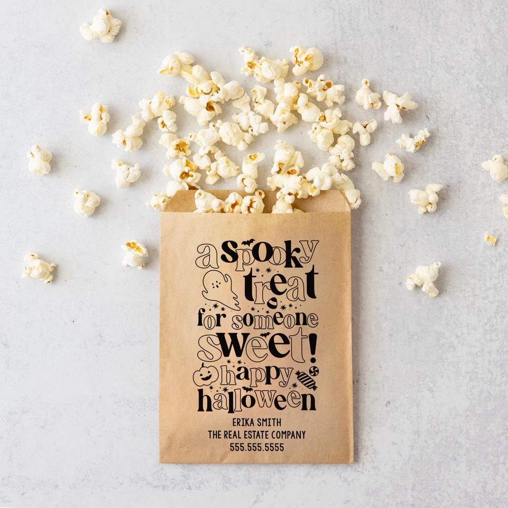 Customizable | Set of A Spooky Treat For Someone Sweet Treat Bags | 25-BB Bakery Bag Market Dwellings