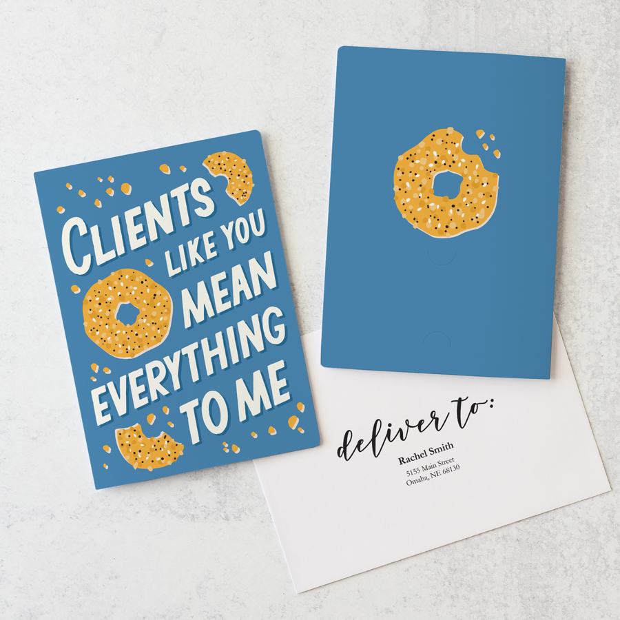 Set of Clients like you mean everything to me | Greeting Cards | Envelopes Included | 73-GC001-AB Greeting Card Market Dwellings COOL BLUE  