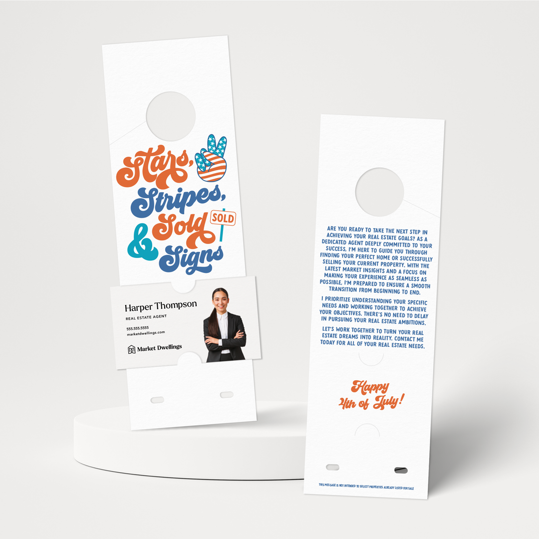 Stars, Stripes, and Sold Signs | 4th Of July Door Hangers | 31-DH004 Holiday Door Hanger Market Dwellings