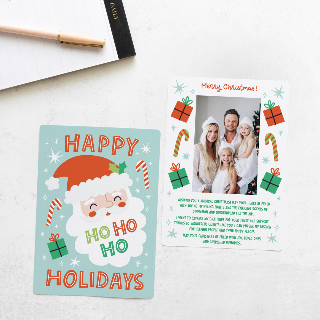 Set of Happy Ho Ho Ho Holidays | Christmas Mailers | Envelopes Included | M23-M006