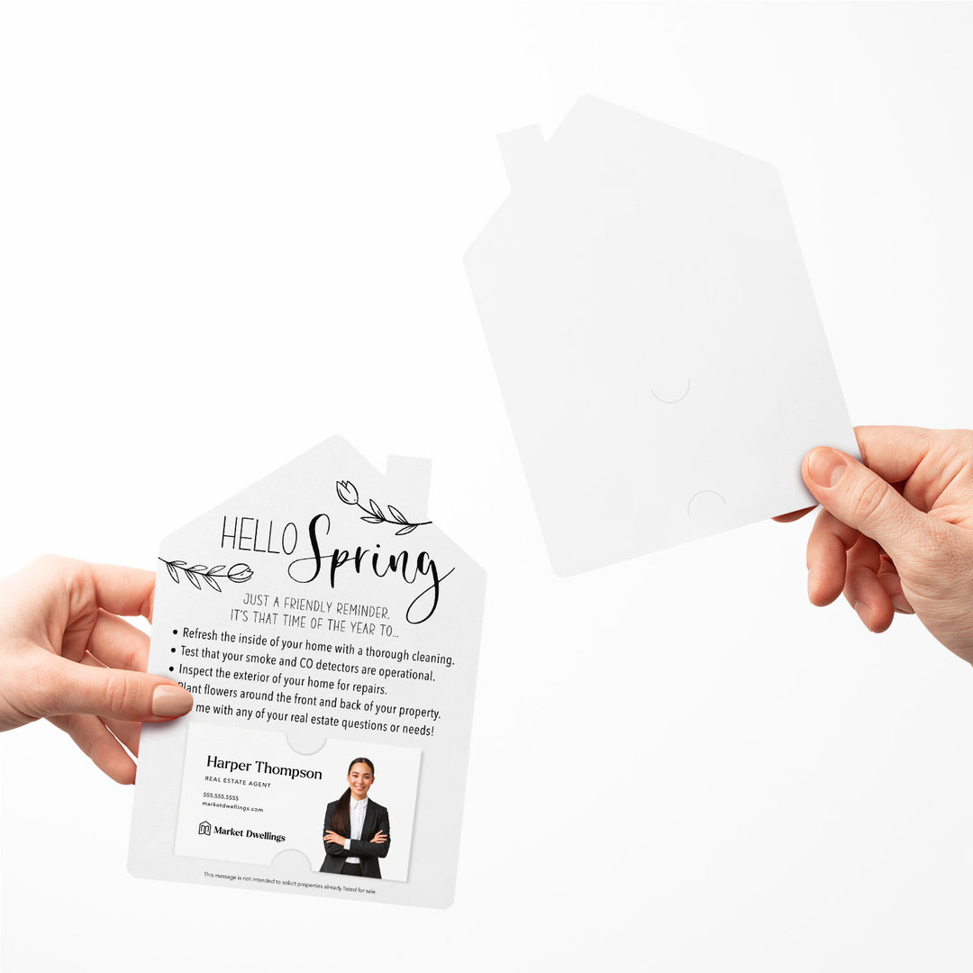 Set of Hello Spring Spring Checklist Real Estate Mailers | Envelopes Included | S1-M001