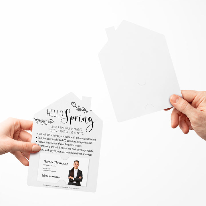Set of Hello Spring Spring Checklist Real Estate Mailers | Envelopes Included | S1-M001