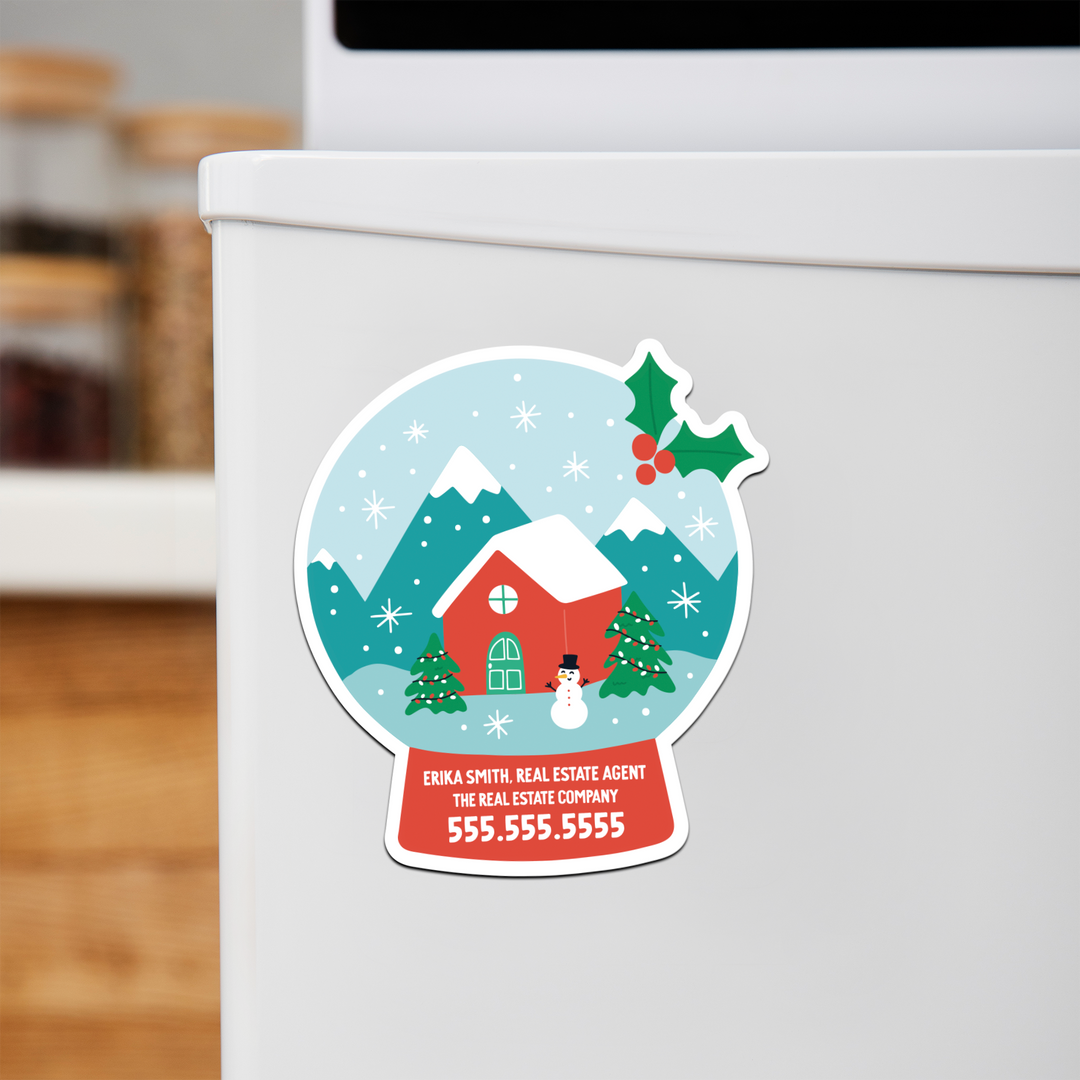 Customizable | Holiday Snow Globe Refrigerator Magnets | DSM-20-AB Magnet Market Dwellings SEAFOAM