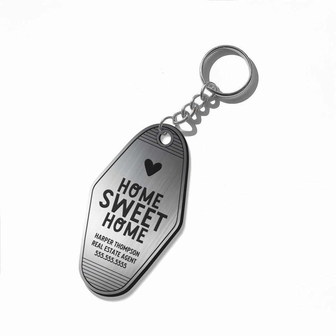 Customizable Home Sweet Home Keychains Keychain Market Dwellings SILVER SILVER
