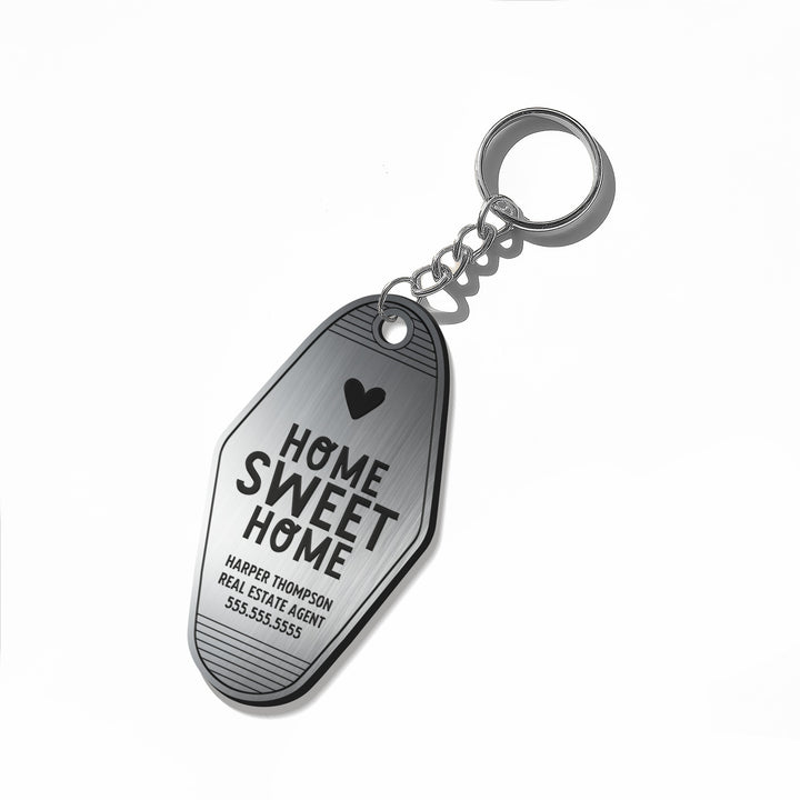 Customizable Home Sweet Home Keychains Keychain Market Dwellings SILVER SILVER