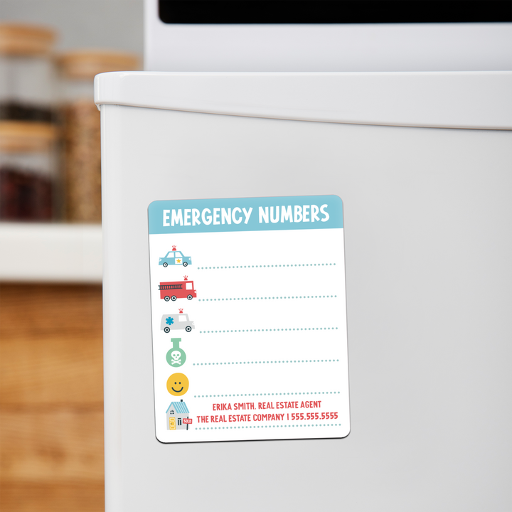 Customizable | Emergency Numbers Magnets | DSM-16-AB Magnet Market Dwellings SKY