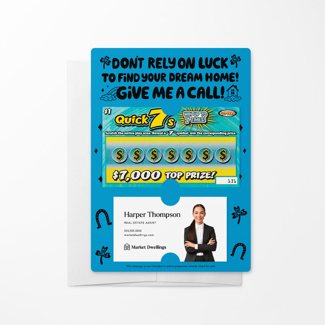 Set of Don't Rely on Luck to Find Your Dream Home Lotto Mailers | Envelopes Included Mailer Market Dwellings ARCTIC