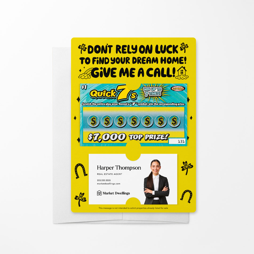 Set of Don't Rely on Luck to Find Your Dream Home Lotto Mailers | Envelopes Included Mailer Market Dwellings LEMON