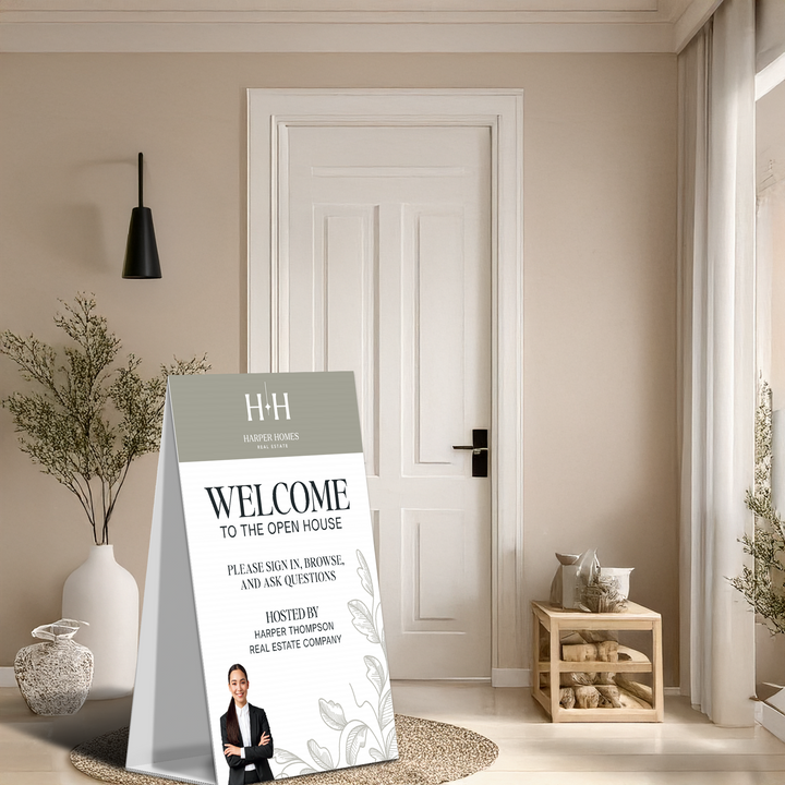 Corrugated A-Frame Sign Directional Sign Market Dwellings