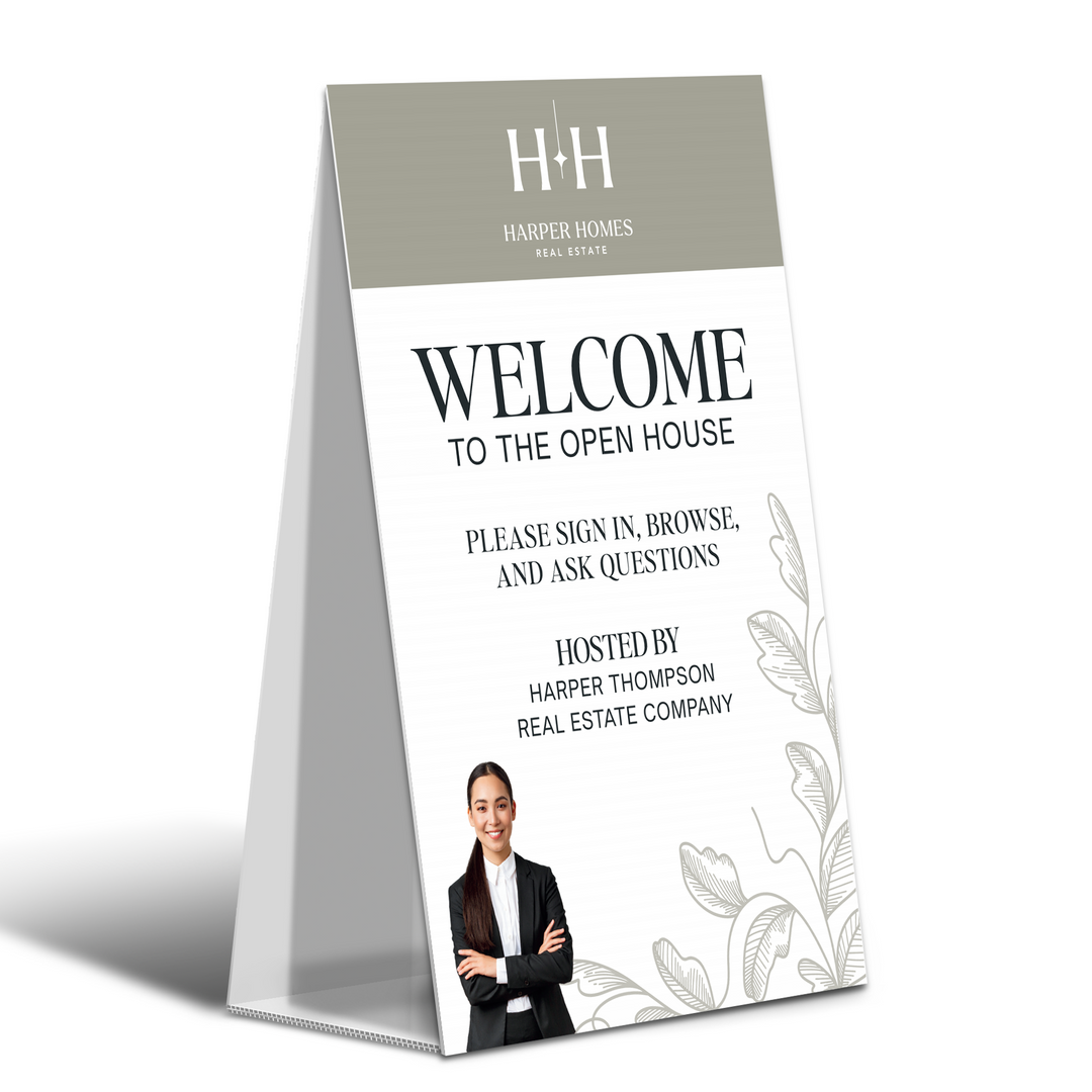 Corrugated A-Frame Sign Directional Sign Market Dwellings