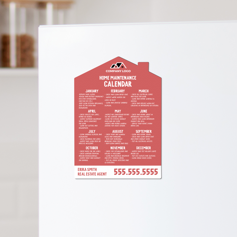 Customizable | Home Maintenance Refrigerator Magnets | DSM-18-AB Magnet Market Dwellings TERRACOTTA  