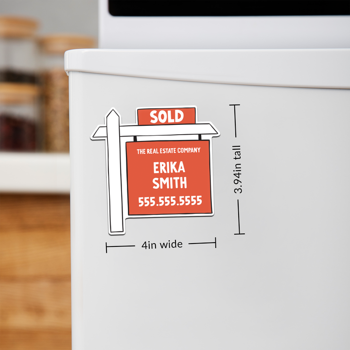 Customizable | Sold Sign Refrigerator Magnets | DSM-17-AB Magnet Market Dwellings