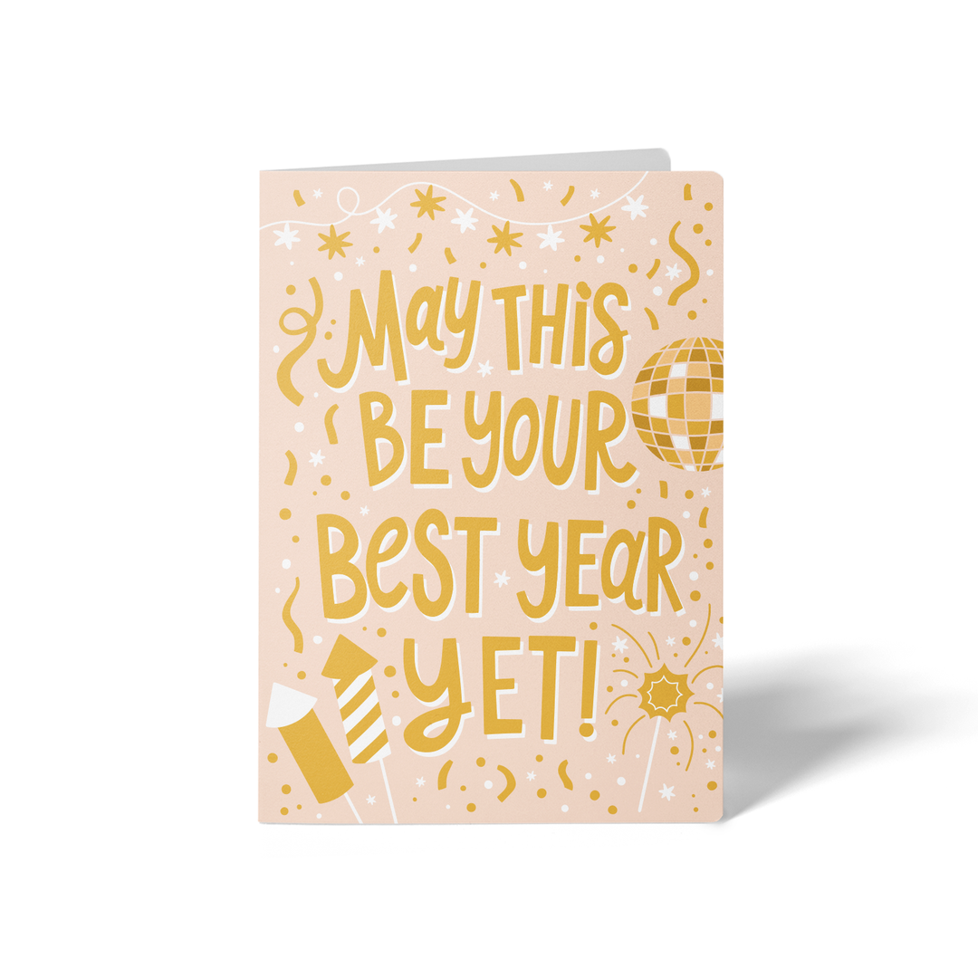 Set of May This Be Your Best Year Yet! | New Year Greeting Cards | Envelopes Included | 104-GC001-AB Greeting Card Market Dwellings BLUSH