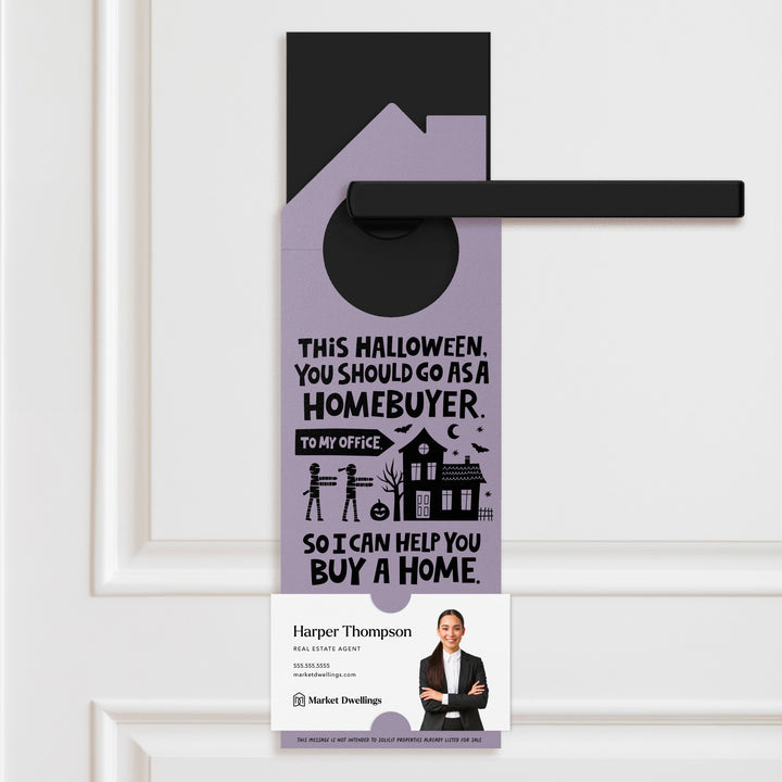 This Halloween, You Should Go As A Homebuyer Door Hangers Holiday Door Hanger Market Dwellings LIGHT PURPLE