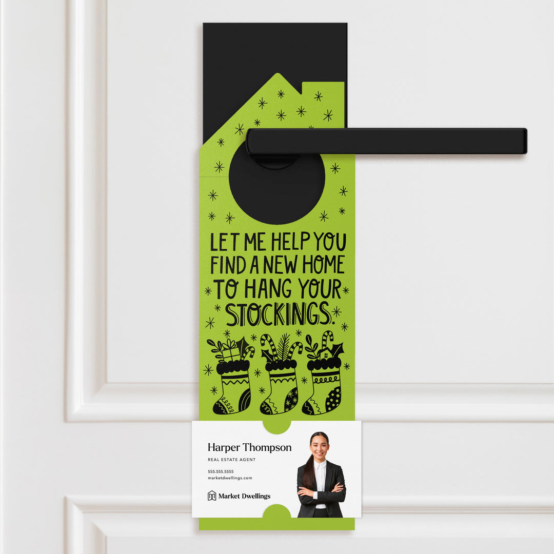 Let Me Help You Find A New Home To Hang Your Stockings | Christmas Door Hangers | 112-DH002 Door Hanger Market Dwellings LIGHT BLUE